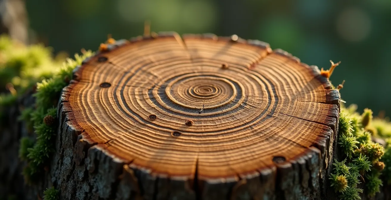 Cross-section visualization of carbon storage in old-growth forest ecosystem