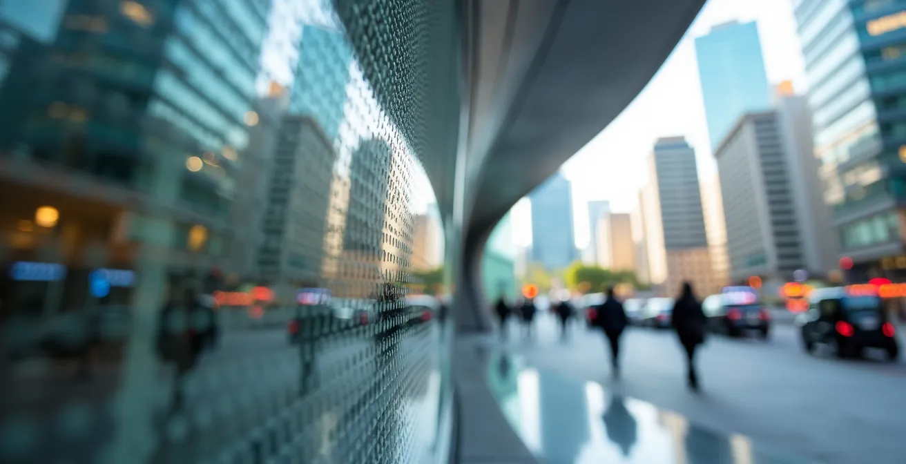 Close-up architectural details of Frank Gehry's AGO renovation showing sculptural glass curves